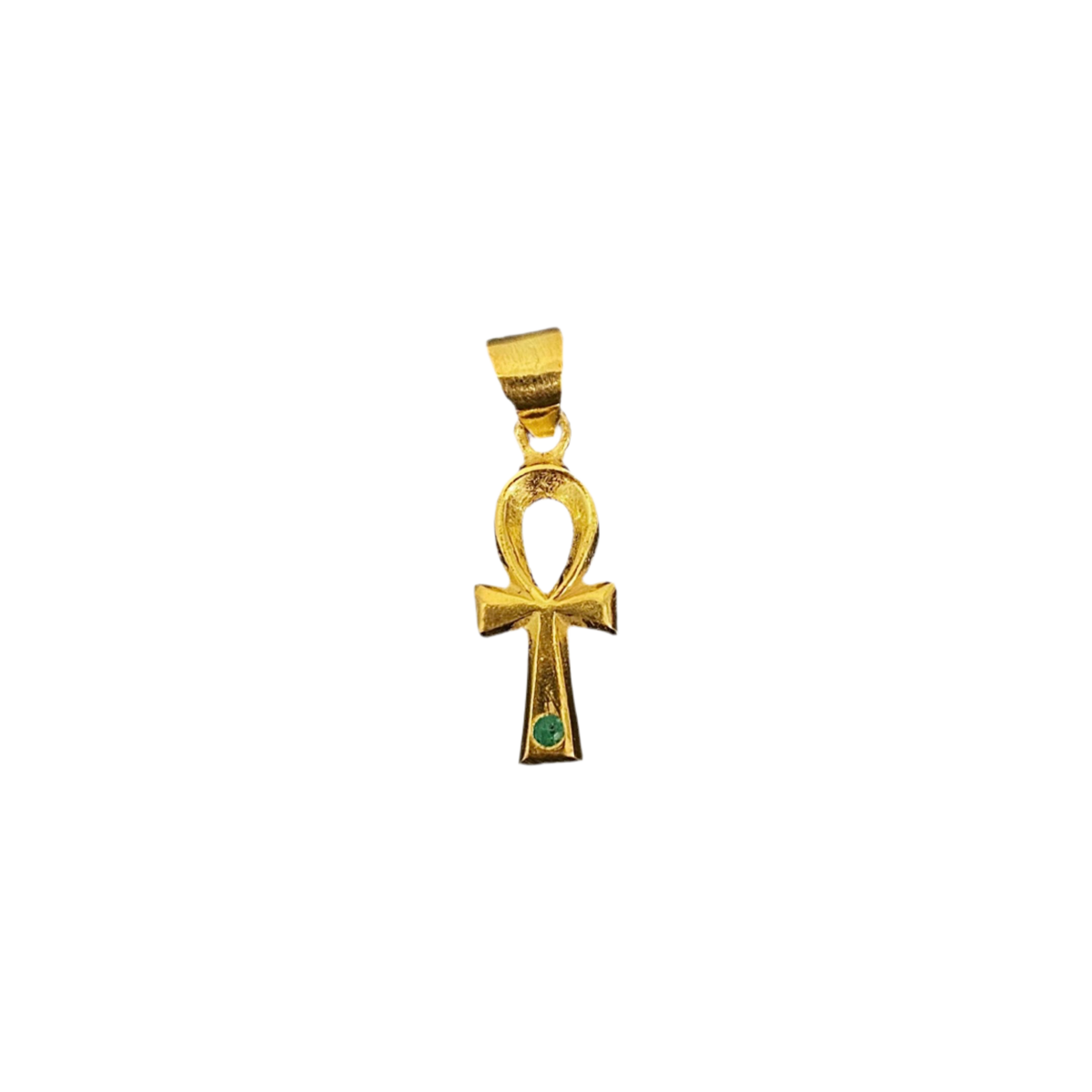 Gold Plated Emerald Ankh pendant