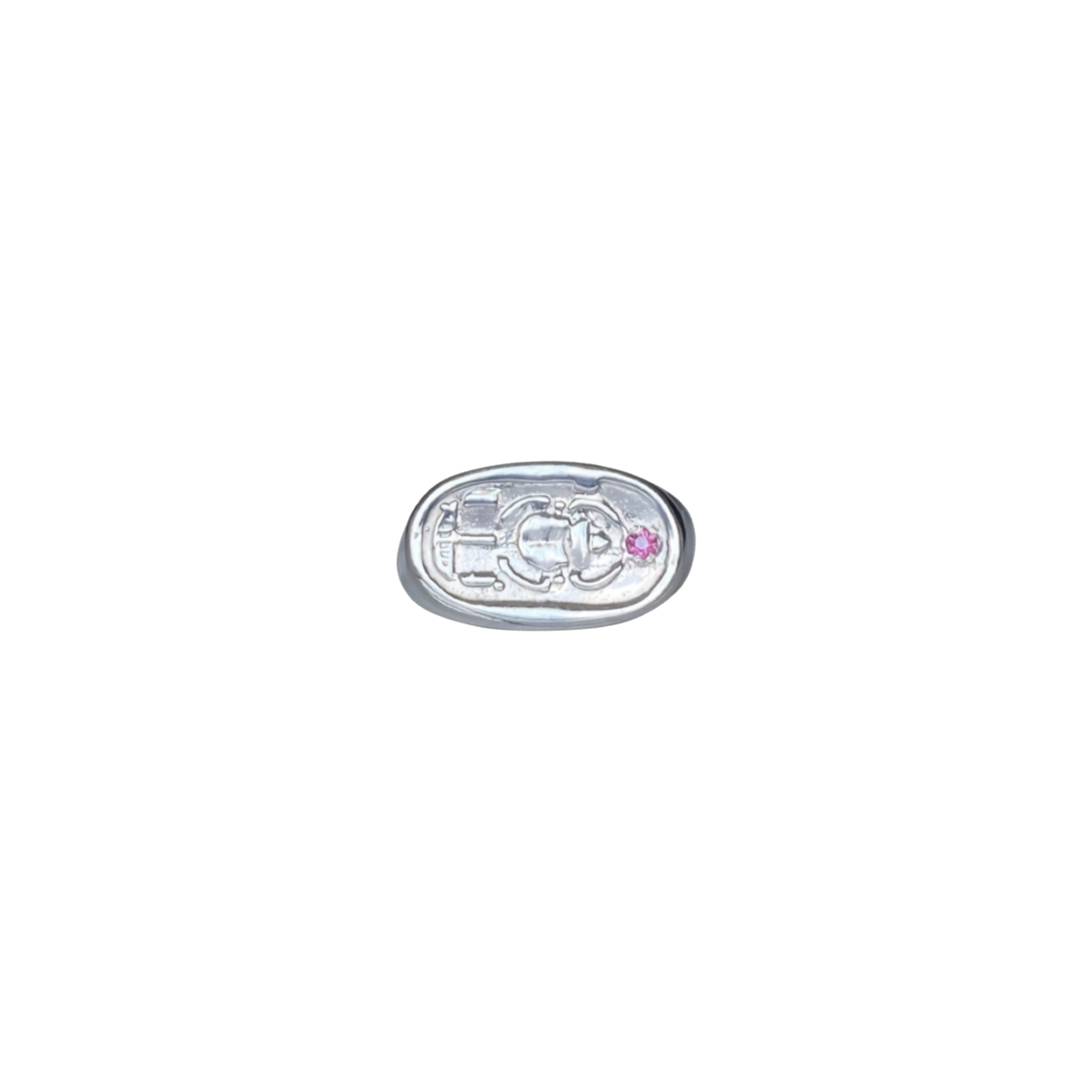 Sterling Silver Ruby Khartouche Ring