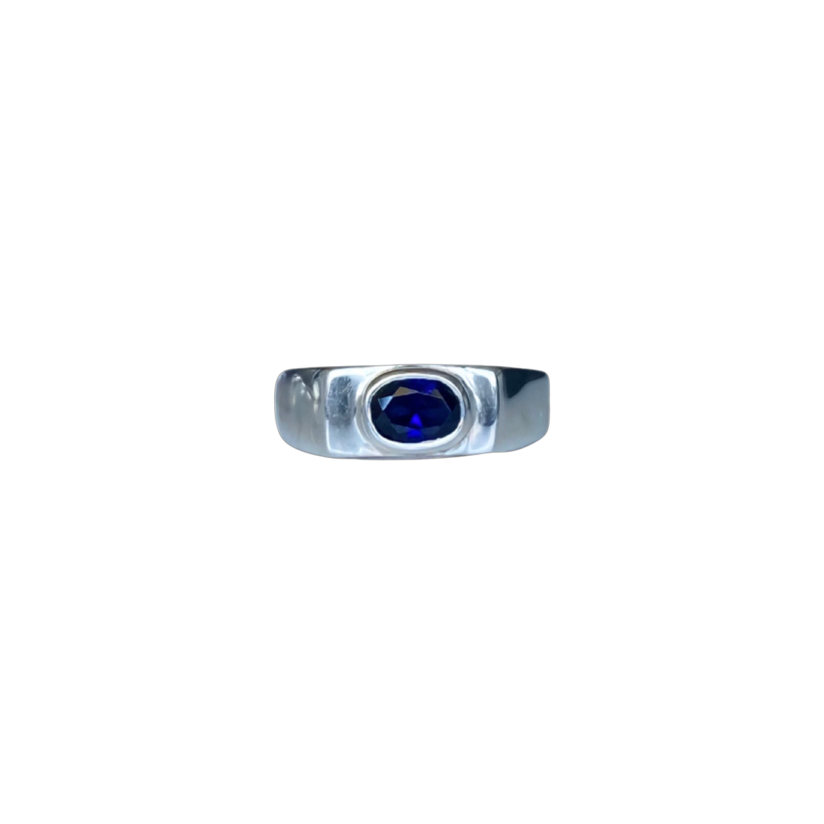 Sterling Silver Sapphire Anubis Ring