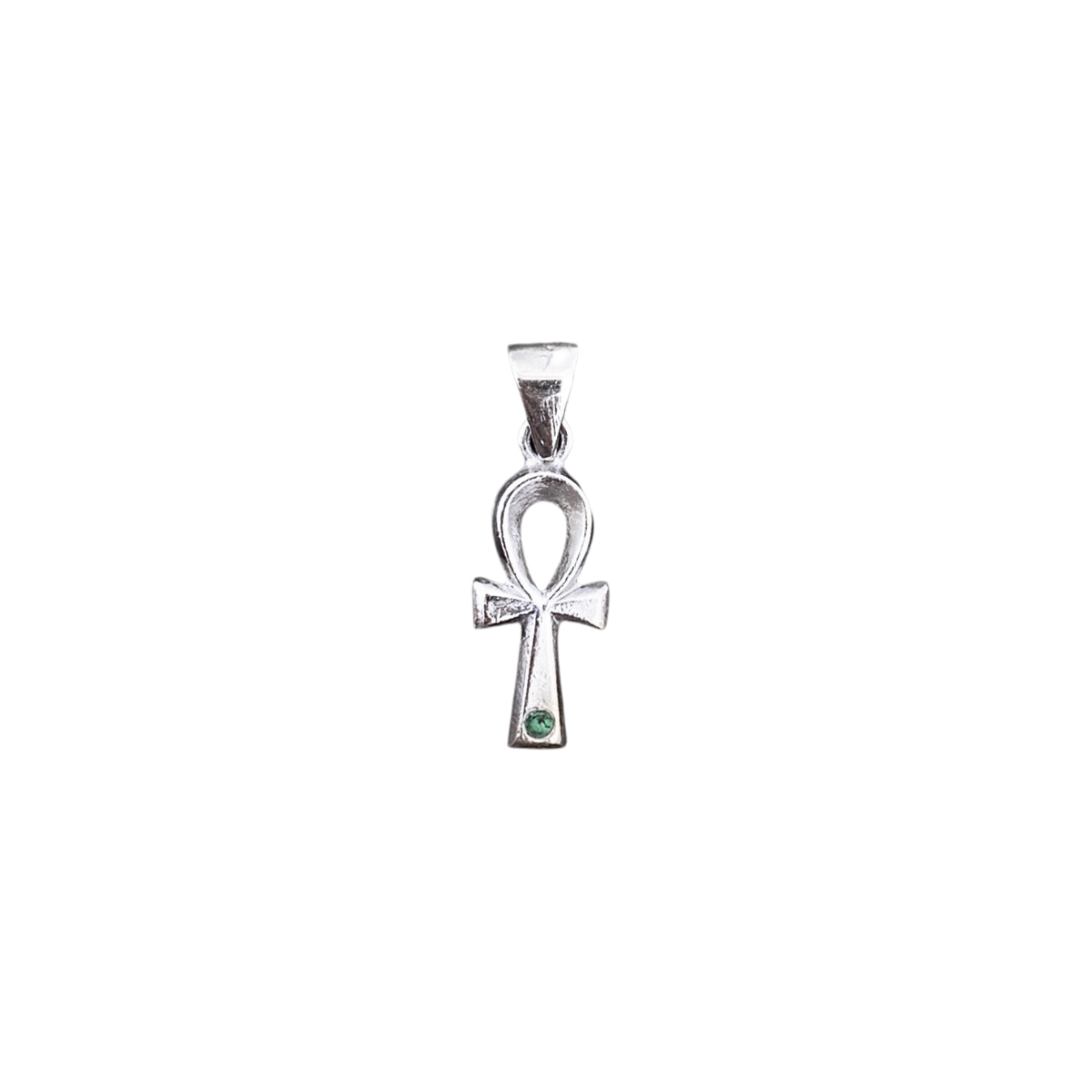 Sterling Silver Emerald Ankh pendant