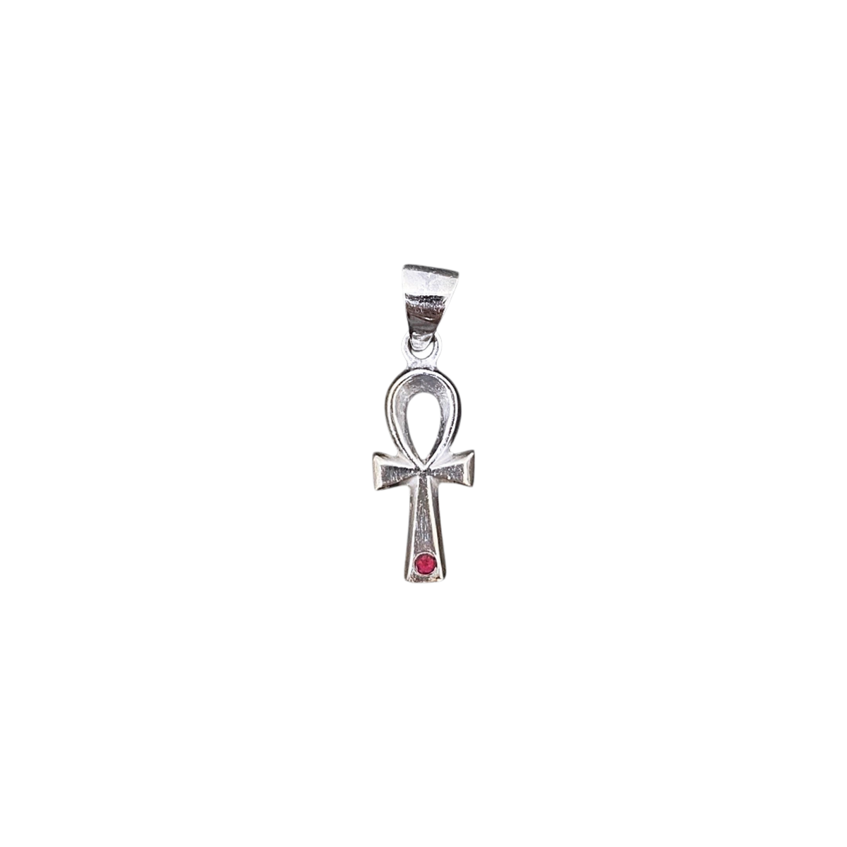 Sterling Silver Ruby Ankh pendant
