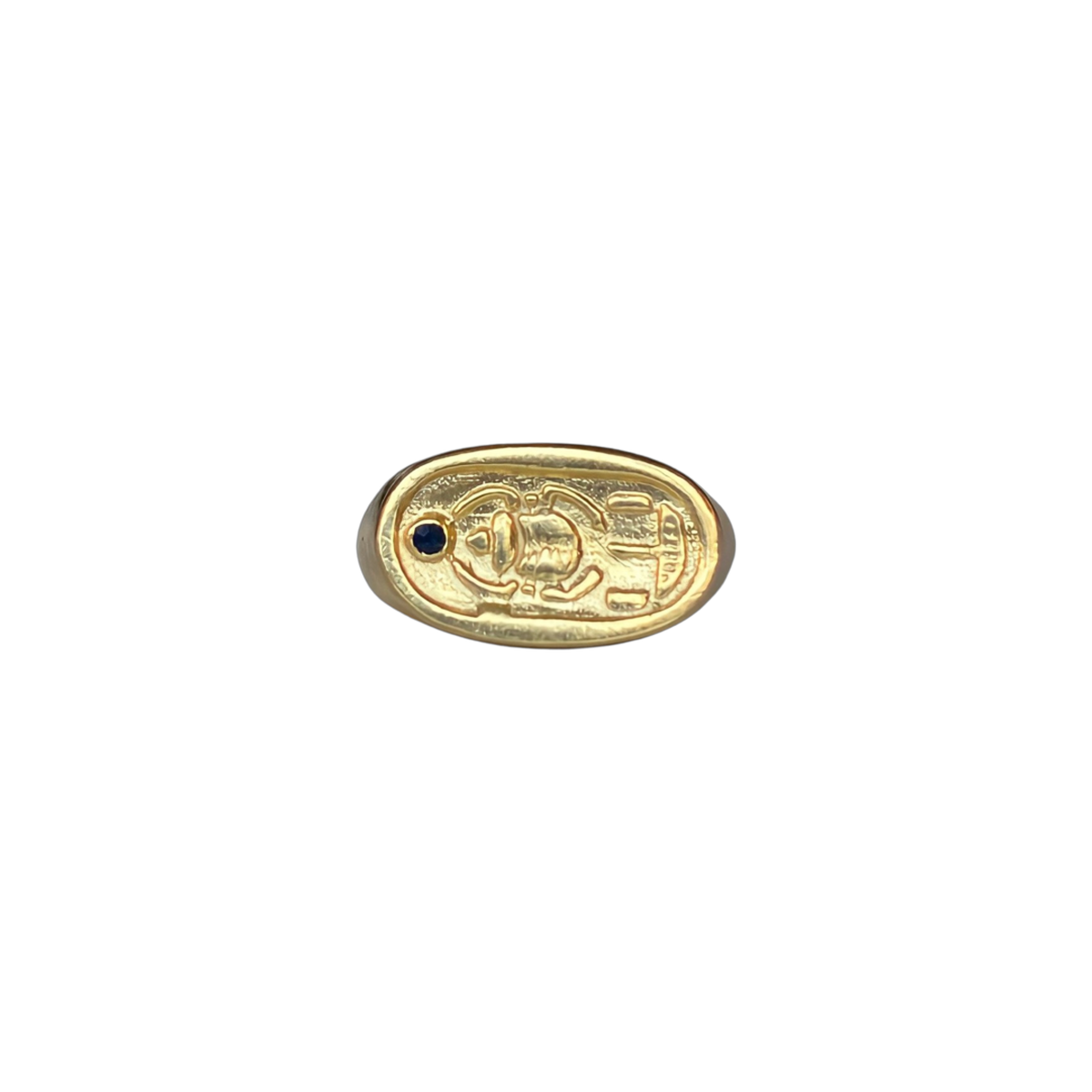 Solid 9K Yellow Gold Sapphire Signet Ring