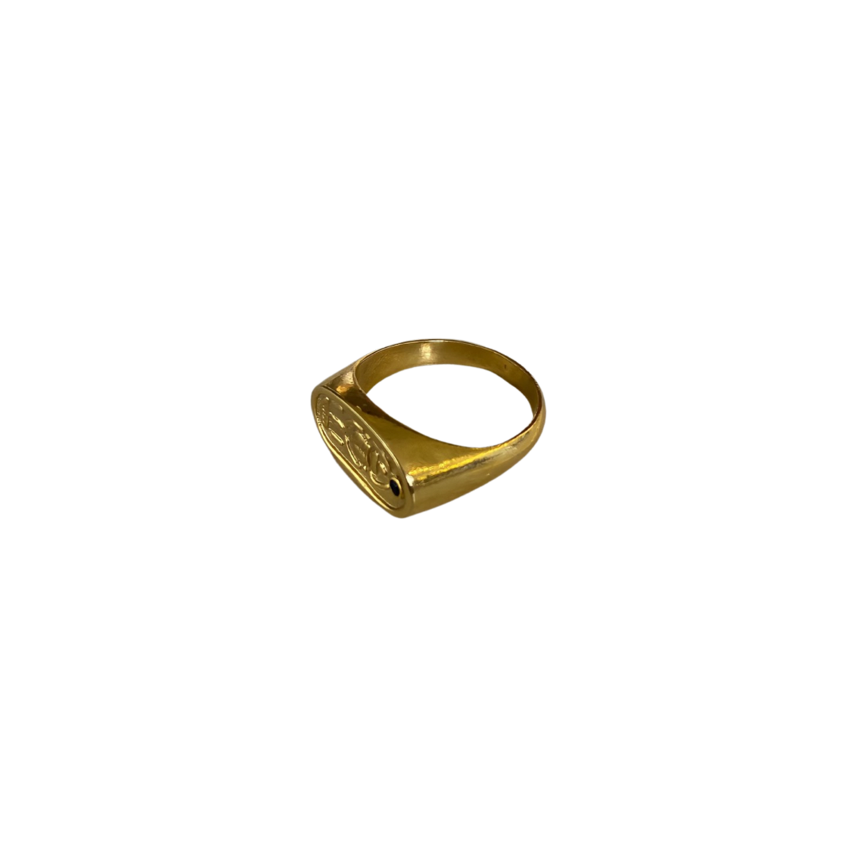 Solid 9K Yellow Gold Sapphire Signet Ring