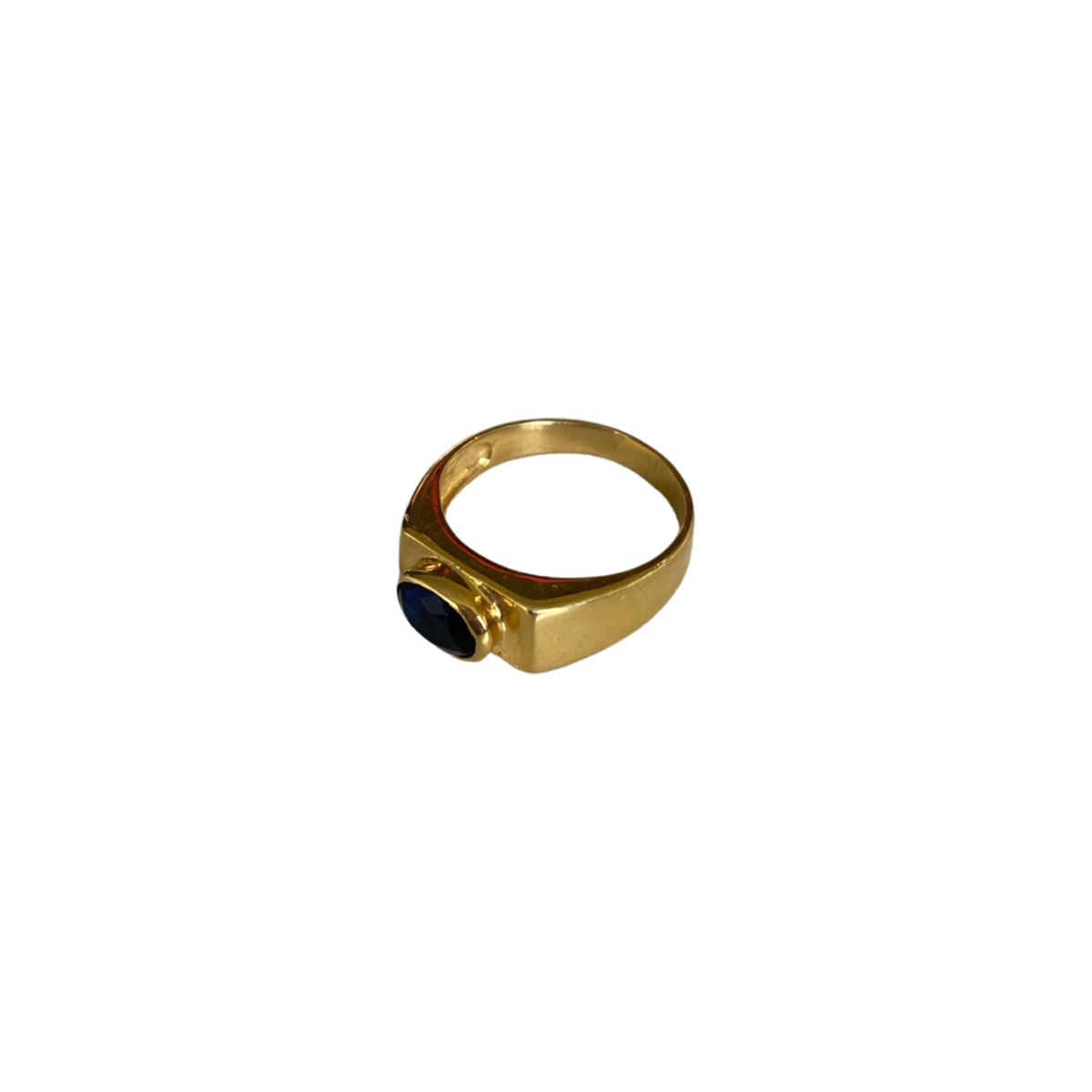 Gold Plated Sapphire Anubis Ring