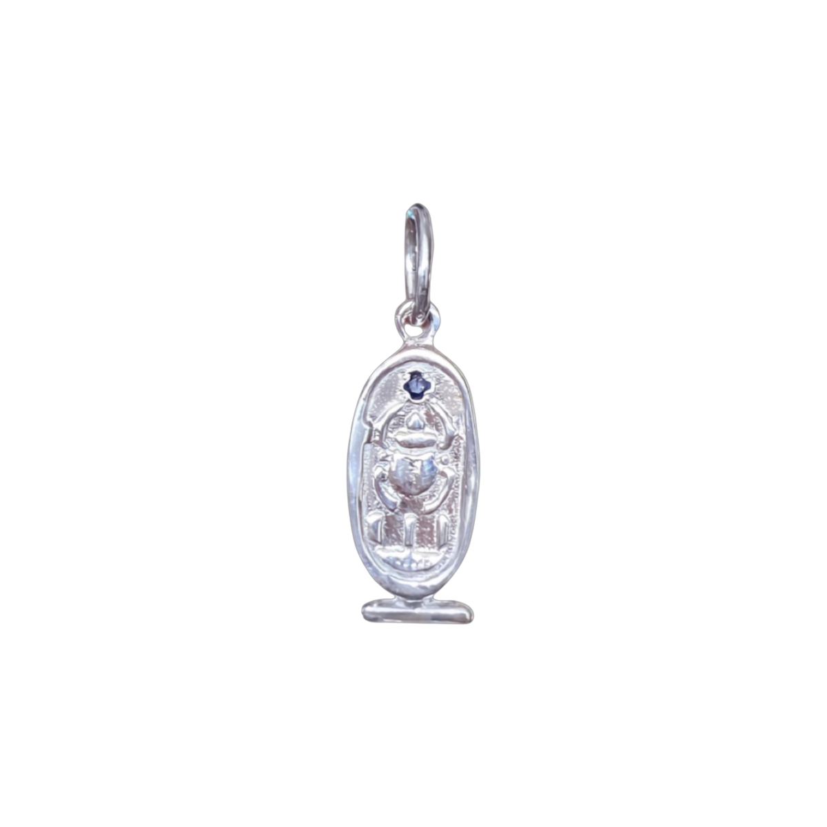 Sterling Silver Sapphire Khartouche Pendant
